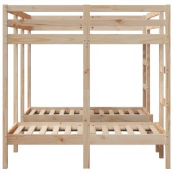 Lit superposé triple 140x200/70x140 cm bois de pin massif 