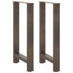 Pieds de table de bar en acier naturel, 2 pièces, 50 x 90-91 cm 