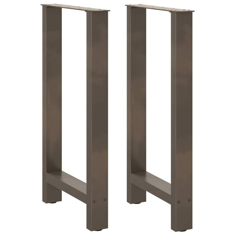 Pieds de table de bar en acier naturel, 2 pièces, 50 x 90-91 cm 
