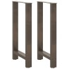 Pieds de table de bar en acier naturel, 2 pièces, 50 x 90-91 cm 