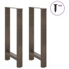 Pieds de table de bar en acier naturel, 2 pièces, 50 x 90-91 cm 