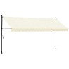 Auvent rétractable crème 400x150 m tissu et acier 