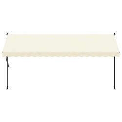 Auvent rétractable crème 400x150 m tissu et acier 