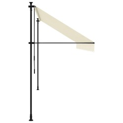 Auvent rétractable crème 400x150 m tissu et acier 