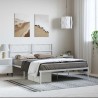 Cadre de lit métal sans matelas et tête de lit blanc 135x190 cm 