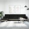 Canapé-lit en forme de L noir 260x140x70 cm tissu 