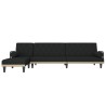 Canapé-lit en forme de L noir 260x140x70 cm tissu 
