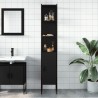 Armoire de salle de bain noir 33x33x185,5 cm bois d'ingénierie 