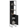 Armoire de salle de bain noir 33x33x185,5 cm bois d'ingénierie 