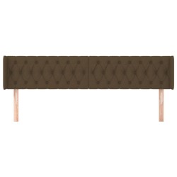 Tête de lit avec oreilles Marron Foncé 183x16x78/88 cm Tissu 