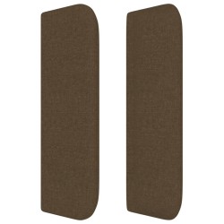 Tête de lit avec oreilles Marron Foncé 183x16x78/88 cm Tissu 