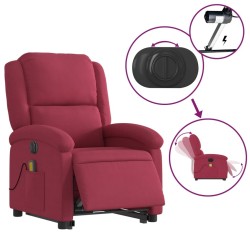 Fauteuil inclinable de massage électrique rouge bordeaux 