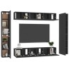 Ensemble de meubles TV 10 pcs Noir Bois d'ingénierie 