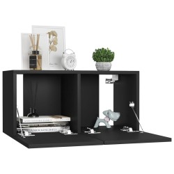 Ensemble de meubles TV 10 pcs Noir Bois d'ingénierie 