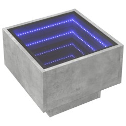 Table d'appoint et LED gris béton 40x40x30 cm bois d'ingénierie 