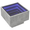 Table d'appoint et LED gris béton 40x40x30 cm bois d'ingénierie 