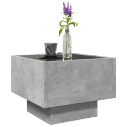 Table d'appoint et LED gris béton 40x40x30 cm bois d'ingénierie 