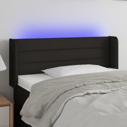 Tête de lit à LED Noir 83x16x78/88 cm Tissu 