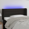 Tête de lit à LED Noir 83x16x78/88 cm Tissu 