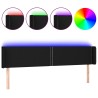 Tête de lit à LED Noir 163x16x78/88 cm Tissu 