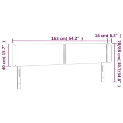 Tête de lit à LED Noir 163x16x78/88 cm Tissu 