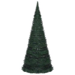 Sapin de Noël artificiel pré-éclairé avec guirlandes vert 210cm 
