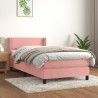 Sommier à lattes de lit avec matelas Rose 90x200 cm Velours 
