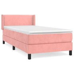 Sommier à lattes de lit avec matelas Rose 90x200 cm Velours 
