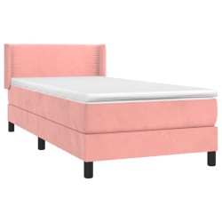 Sommier à lattes de lit avec matelas Rose 90x200 cm Velours 