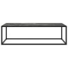 Table basse Noir avec verre marbre noir 120x50x35 cm 