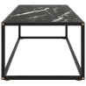Table basse Noir avec verre marbre noir 120x50x35 cm 