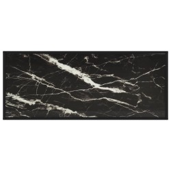 Table basse Noir avec verre marbre noir 120x50x35 cm 