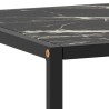 Table basse Noir avec verre marbre noir 120x50x35 cm 