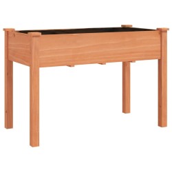 Jardinière sur roues avec doublure brun 118x59x80 cm bois sapin 