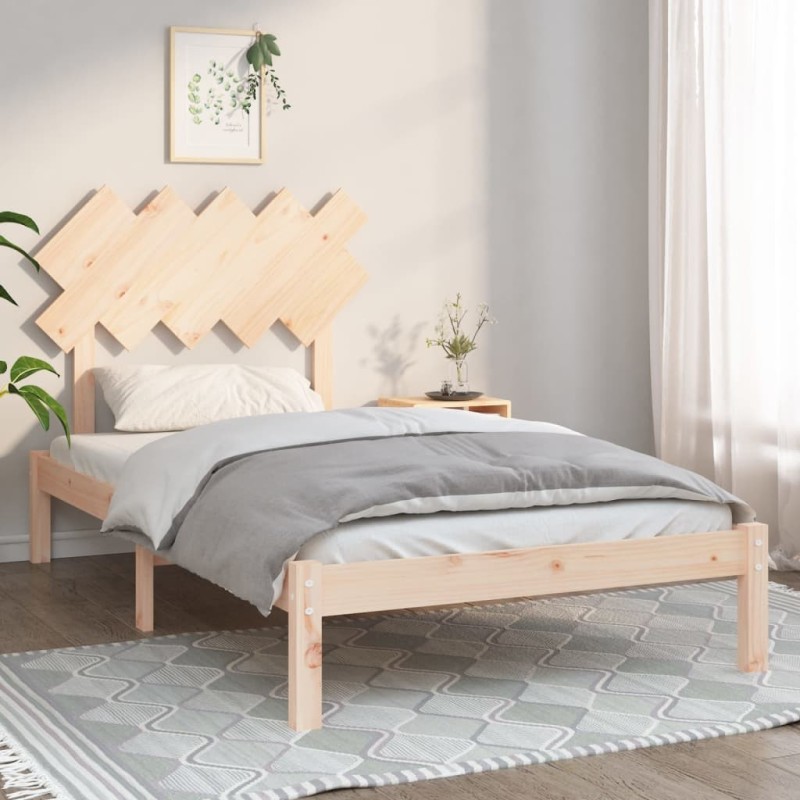 Cadre de lit sans matelas 100x200 cm bois massif 