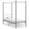 Cadre de lit à baldaquin sans matelas gris métal 90x200 cm 