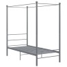 Cadre de lit à baldaquin sans matelas gris métal 90x200 cm 
