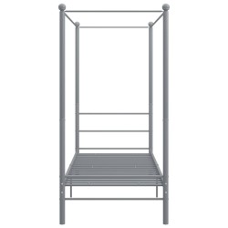 Cadre de lit à baldaquin sans matelas gris métal 90x200 cm 
