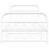 Cadre de lit métal sans matelas et pied de lit blanc 107x203 cm 