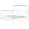 Cadre de lit métal sans matelas et pied de lit blanc 107x203 cm 