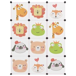 Armoire de rangement pour enfants avec 12 cubes Rose PP 