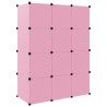 Armoire de rangement pour enfants avec 12 cubes Rose PP 