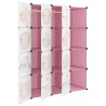 Armoire de rangement pour enfants avec 12 cubes Rose PP 