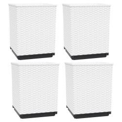 Jardinières 4 pcs blanc 30x30x37 cm polypropylène 