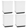 Jardinières 4 pcs blanc 30x30x37 cm polypropylène 