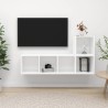 Ensemble de meuble TV 2 pcs Blanc Bois d'ingénierie 