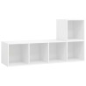 Ensemble de meuble TV 2 pcs Blanc Bois d'ingénierie 