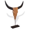 Sculpture de crâne de taureau teck 66x15x88 cm 