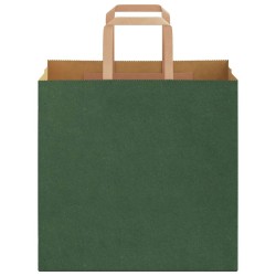 Sacs en papier 50 pcs avec poignées vert 26x17x25 cm 
