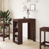 Table de bar avec étagères chêne marron bois d'ingénierie 